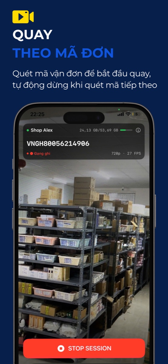 ArgusCam App – Quay video theo mã vận đơn