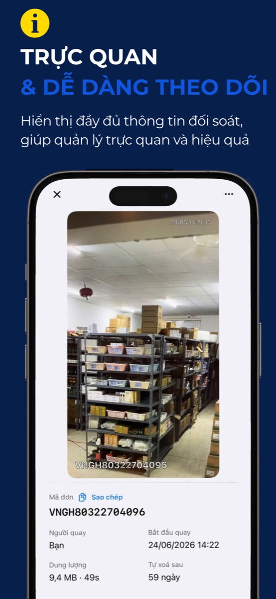 ArgusCam App – Thông tin đối soát trực quan của từng đơn